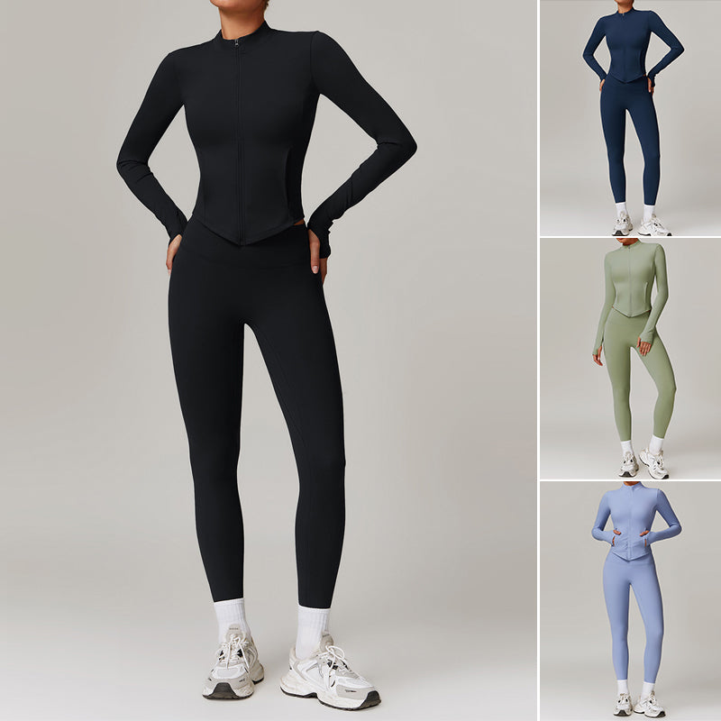 Women's Zip-Up Jacket & High-Waist Leggings Set