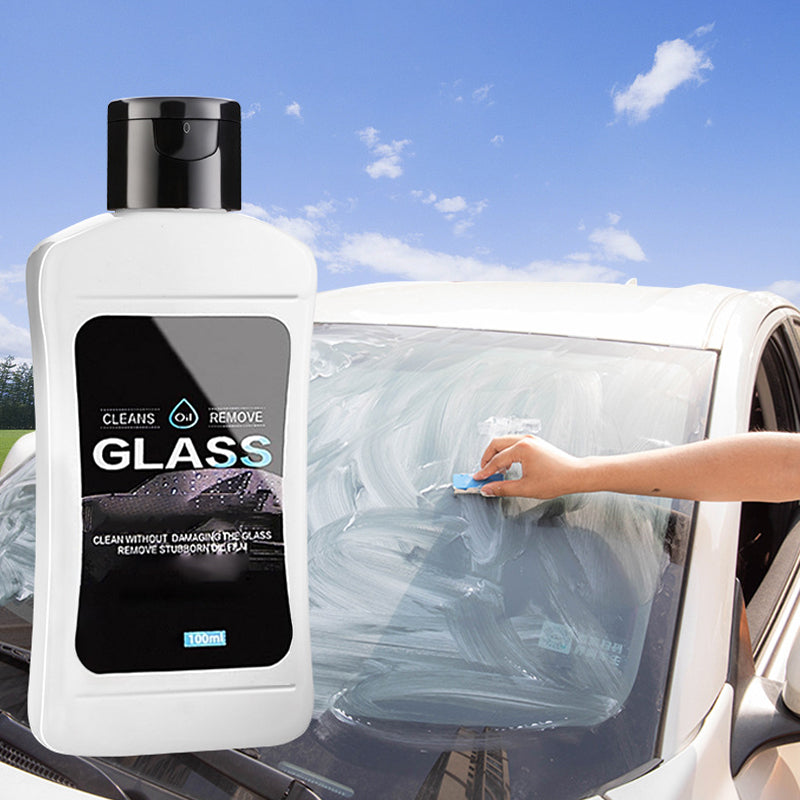 Car glass oil film cleaner