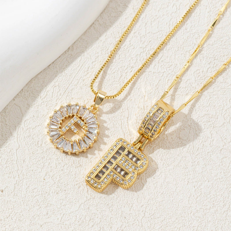 Initial Letter Pendant Necklaces