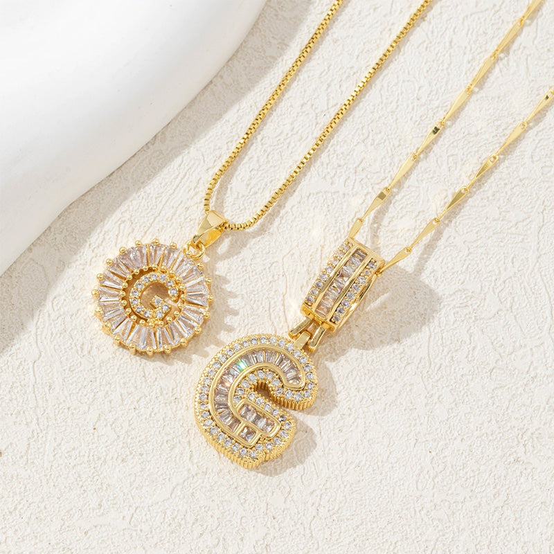 Initial Letter Pendant Necklaces