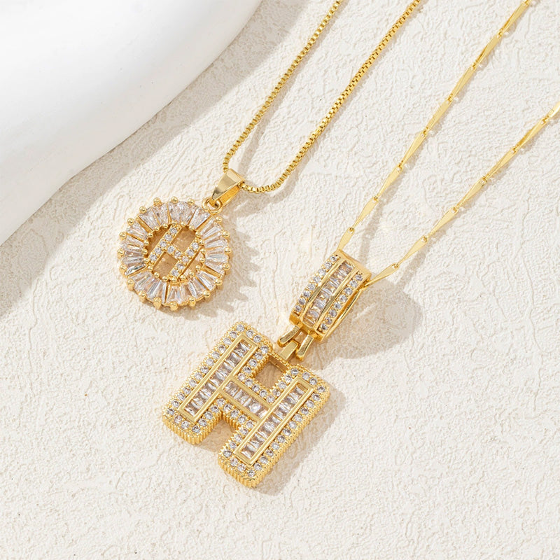 Initial Letter Pendant Necklaces