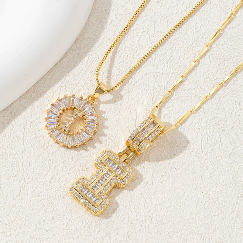 Initial Letter Pendant Necklaces