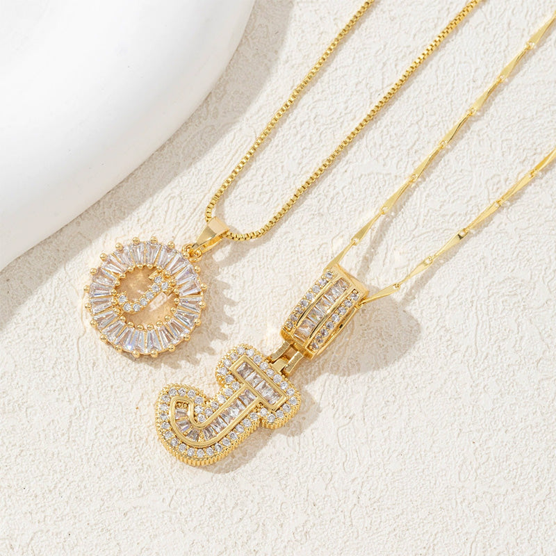 Initial Letter Pendant Necklaces