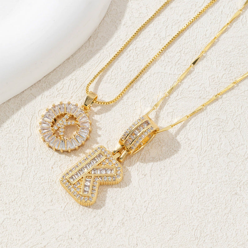 Initial Letter Pendant Necklaces