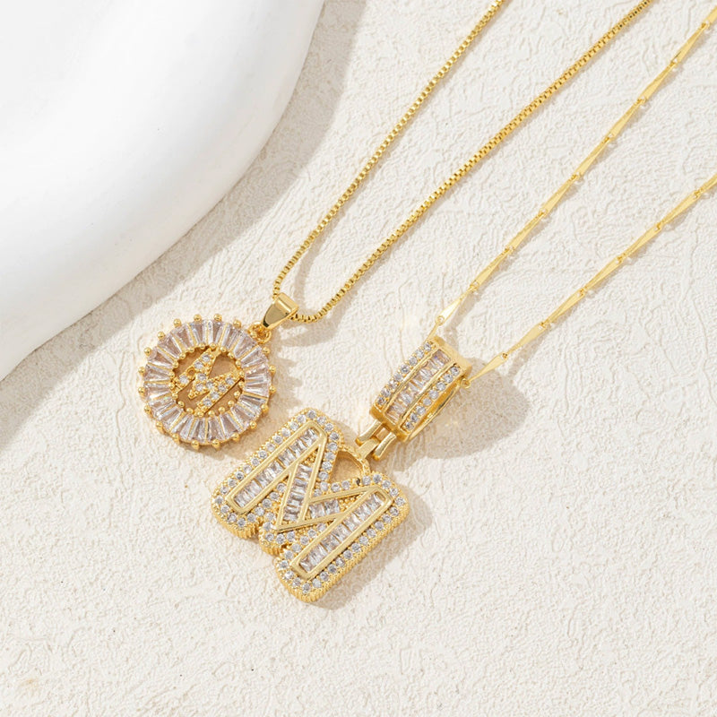 Initial Letter Pendant Necklaces