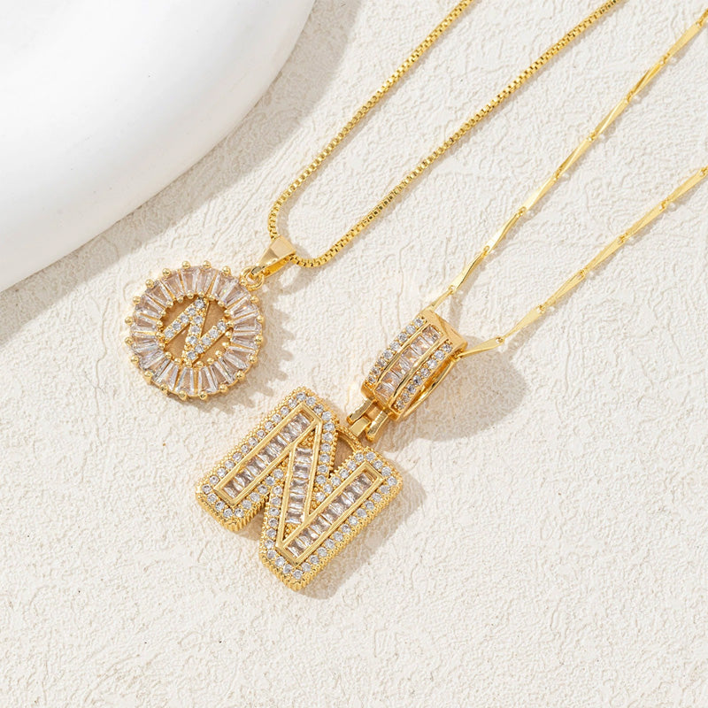 Initial Letter Pendant Necklaces
