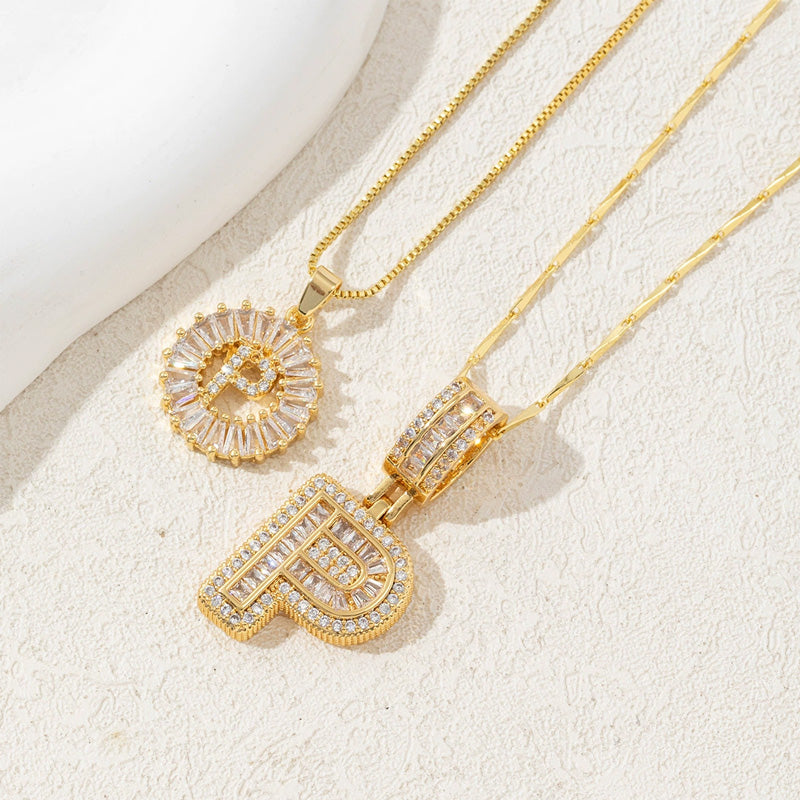 Initial Letter Pendant Necklaces
