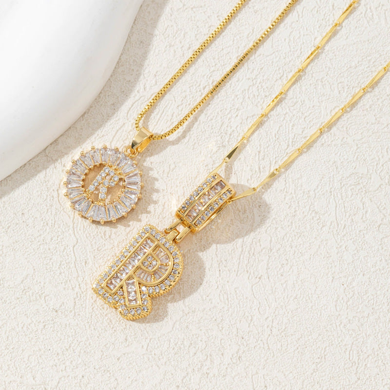 Initial Letter Pendant Necklaces