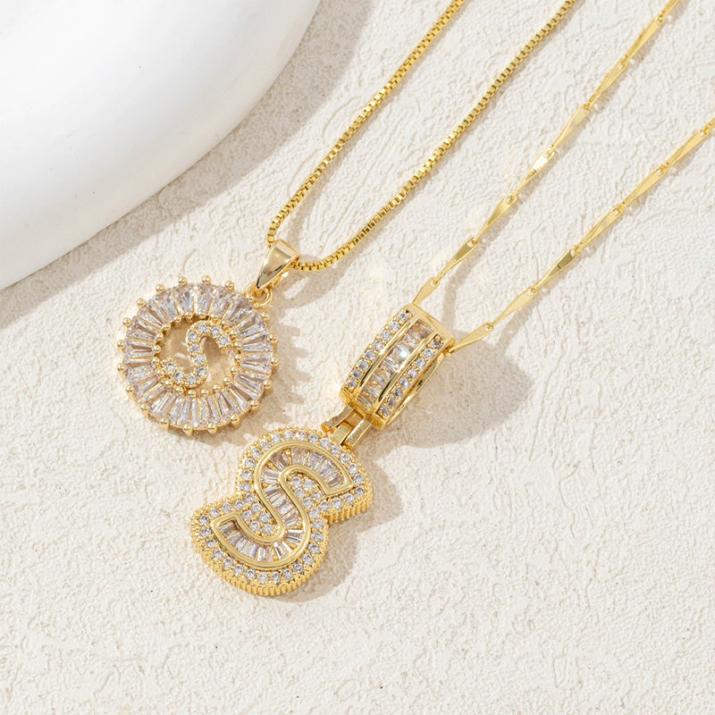 Initial Letter Pendant Necklaces