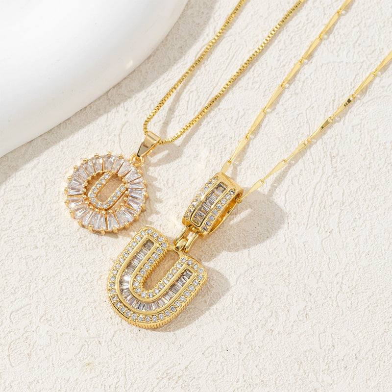 Initial Letter Pendant Necklaces
