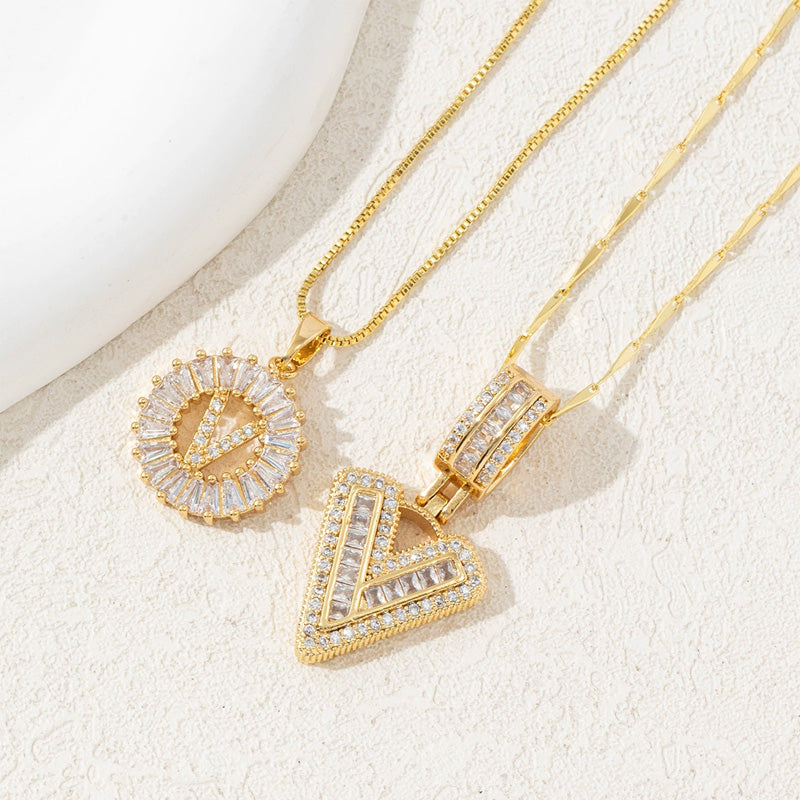 Initial Letter Pendant Necklaces