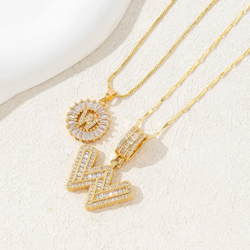Initial Letter Pendant Necklaces