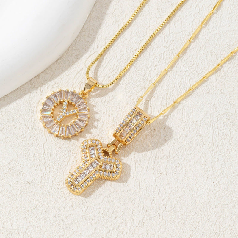 Initial Letter Pendant Necklaces