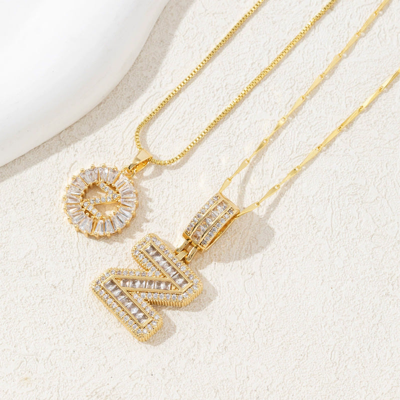 Initial Letter Pendant Necklaces