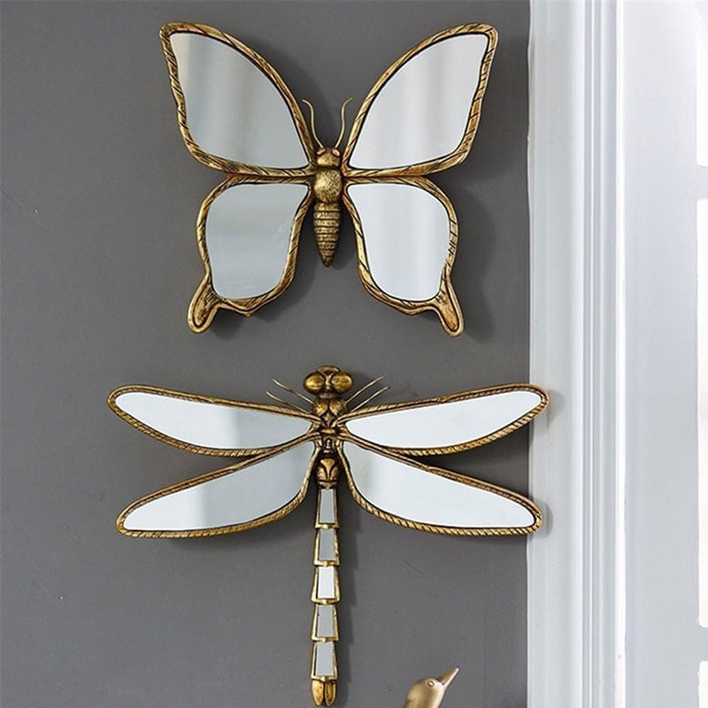 Handcrafted Dragonfly Butterfly Wall Mirror