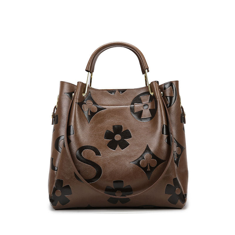 Women's Fashionable Floral Embossed Handbag