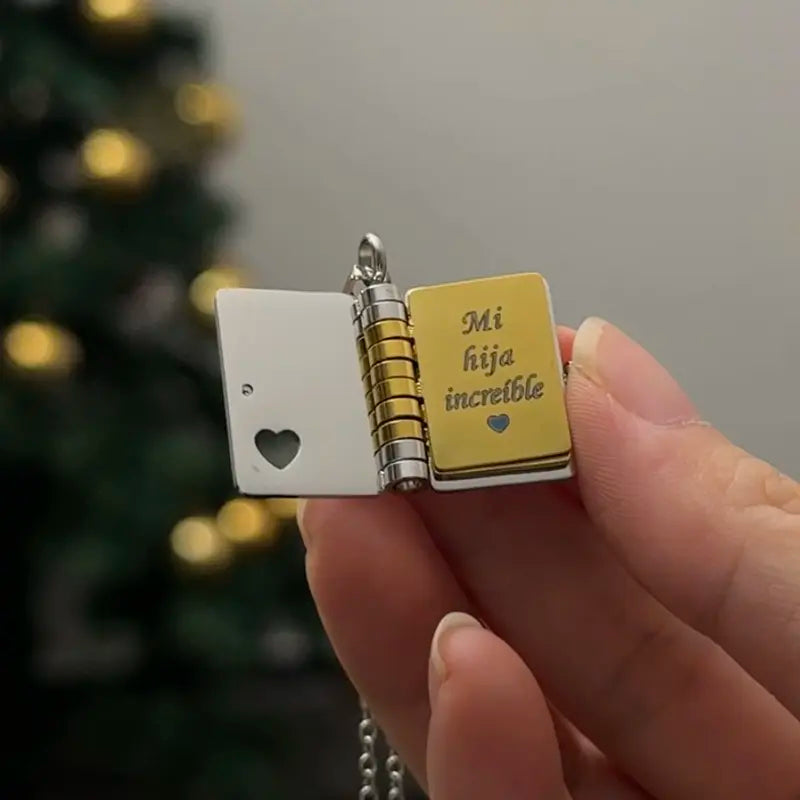 English/Spanish - My Little Star Book Necklace for Daughter