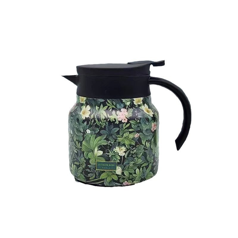 Vintage Floral Pattern Tea Thermos – Built-In Infuser