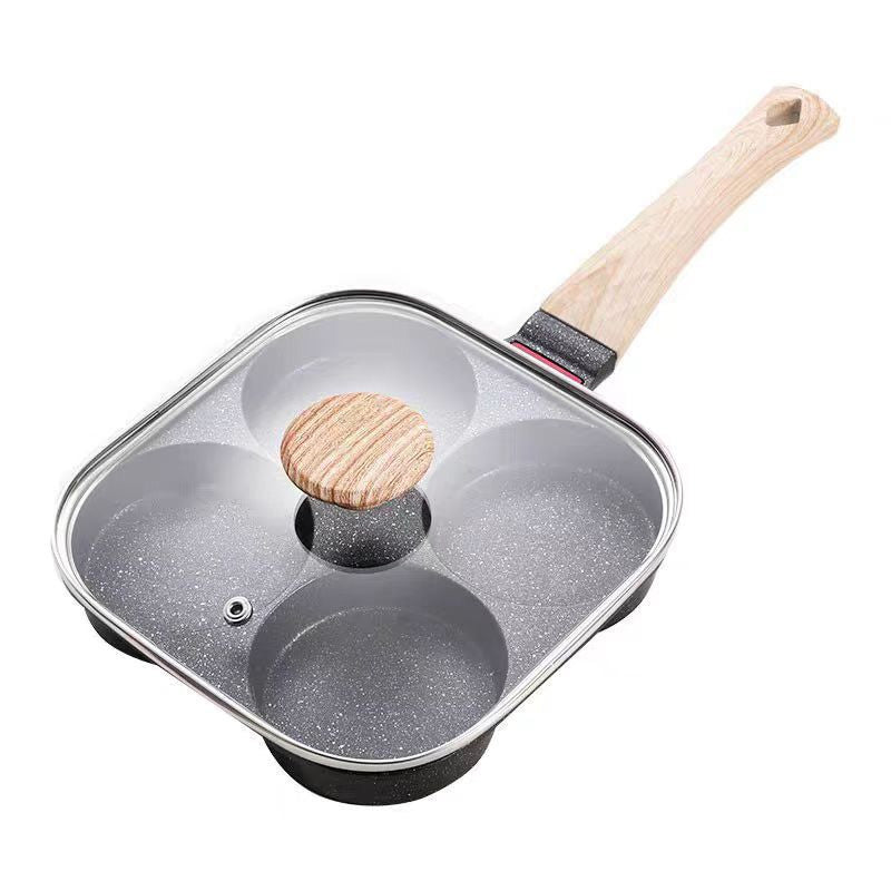 4-Hole Non-Stick Egg Frying Pan with Handle