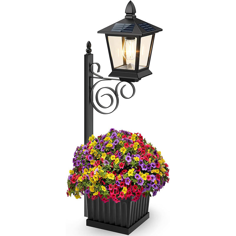 2-in-1 Solar Post Light with Planter