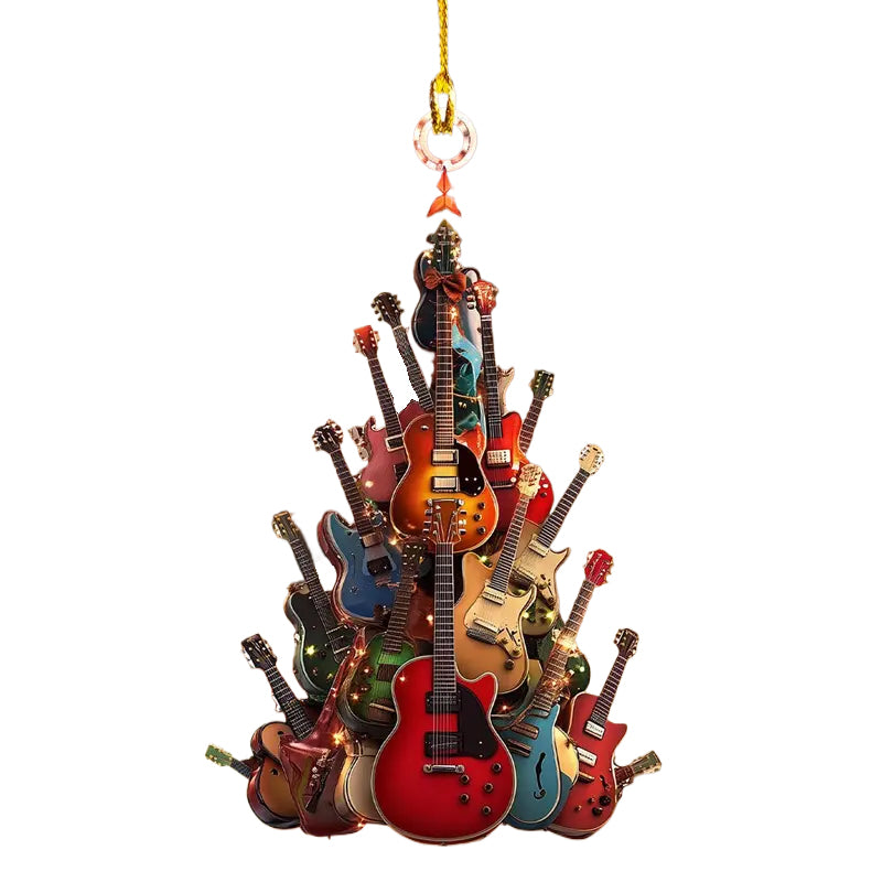 Rockin' Around The Guitar Christmas Tree Ornament