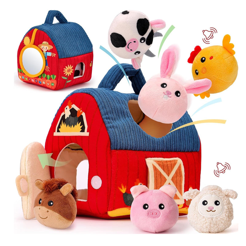 Surprise Barn with Stuffed Farm Animals