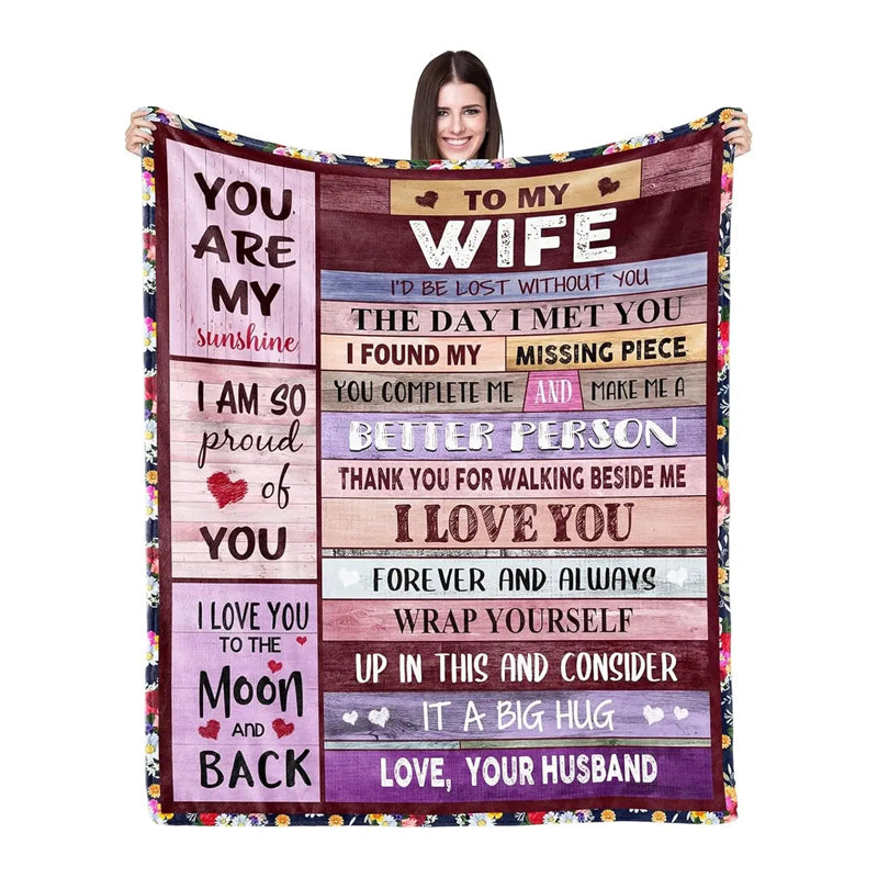 To My Wife Blanket – Romantic Gift from Husband