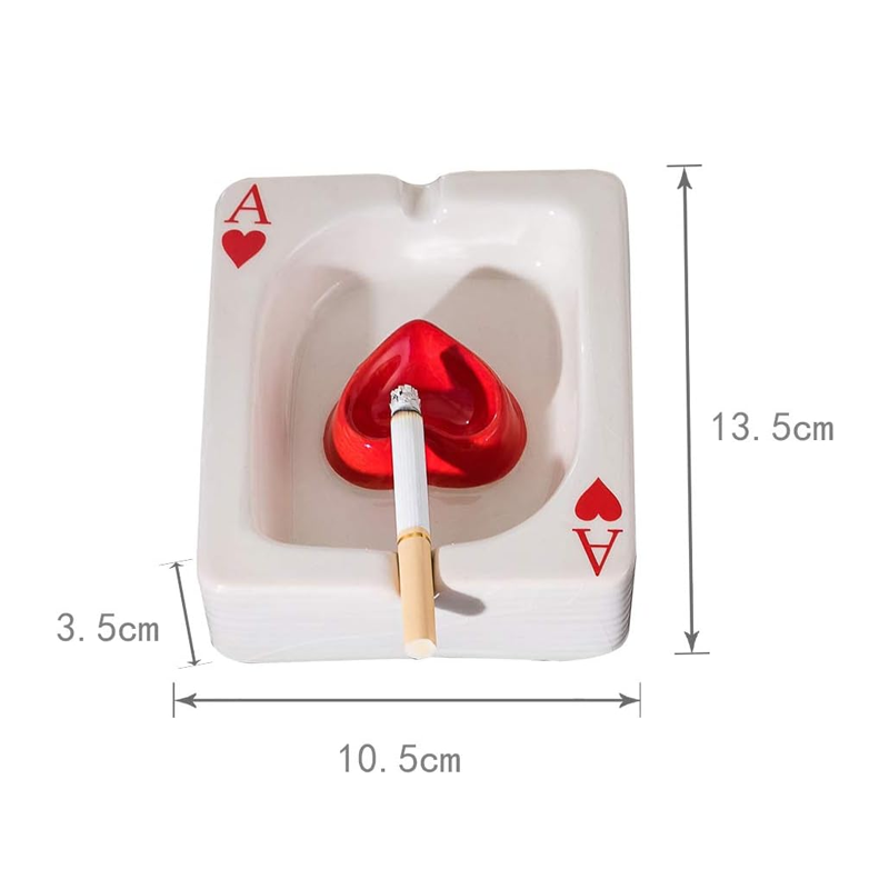 Creative Poker Ceramic Ashtray Set