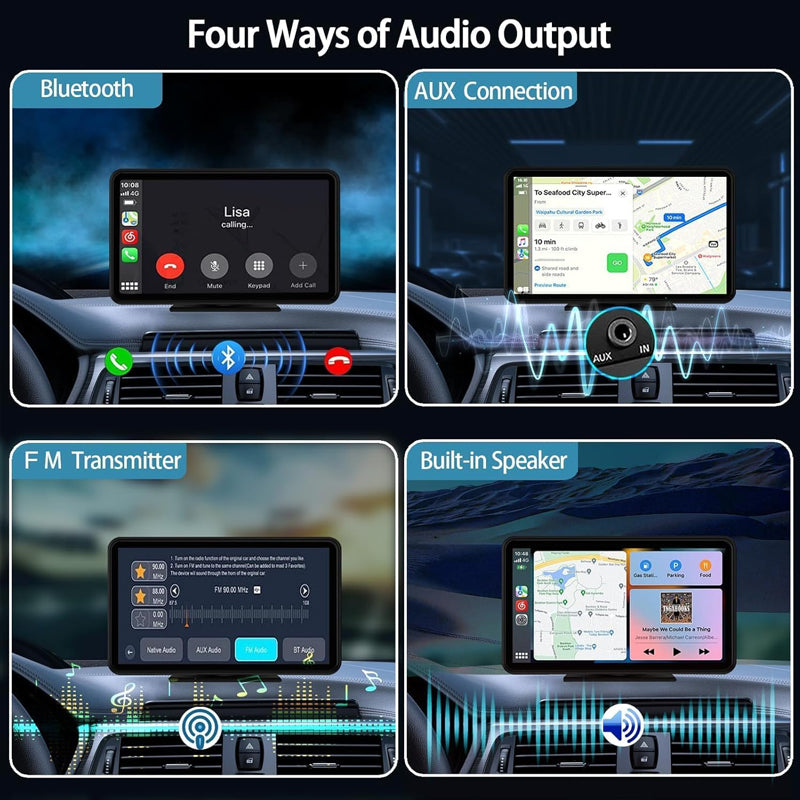 Wireless CarPlay Dual-Channel Dash Cam