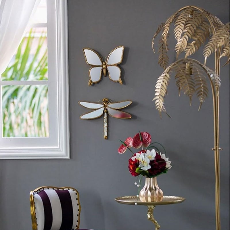 Handcrafted Dragonfly Butterfly Wall Mirror