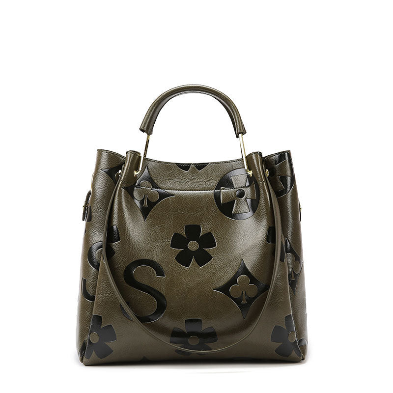 Women's Fashionable Floral Embossed Handbag