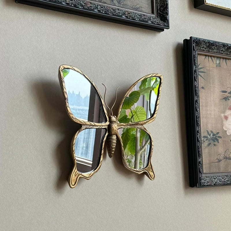 Handcrafted Dragonfly Butterfly Wall Mirror