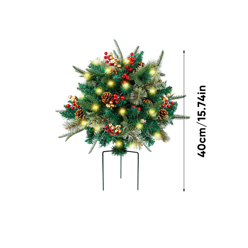 Pre-Lit Artificial Christmas Tree Urn Filler with Lights