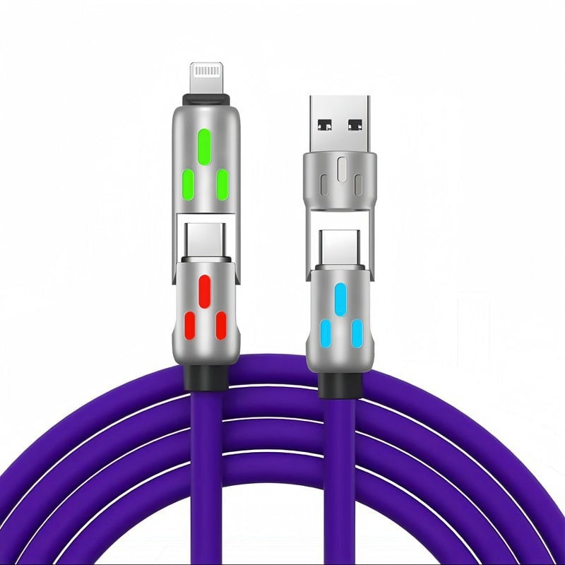 7-Color Breathing Light 240W 4-in-1 USB C Cable