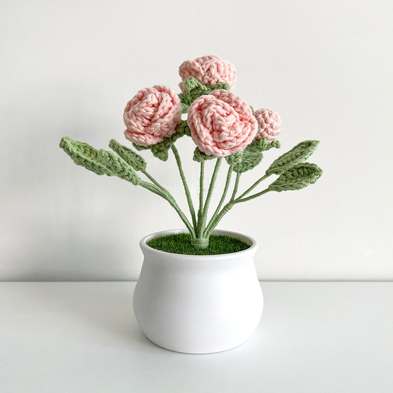 Handmade Crochet Bouquet Potted Flowers