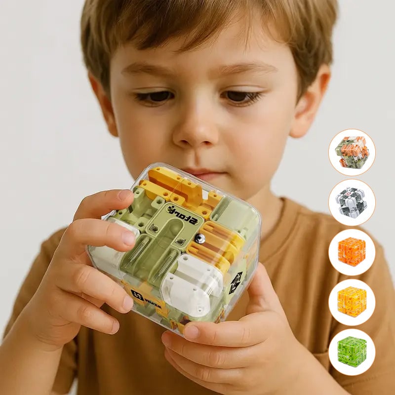 3D Rolling Ball Maze Cube