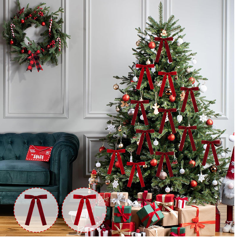 Christmas Tree Decoration Velvet Bows