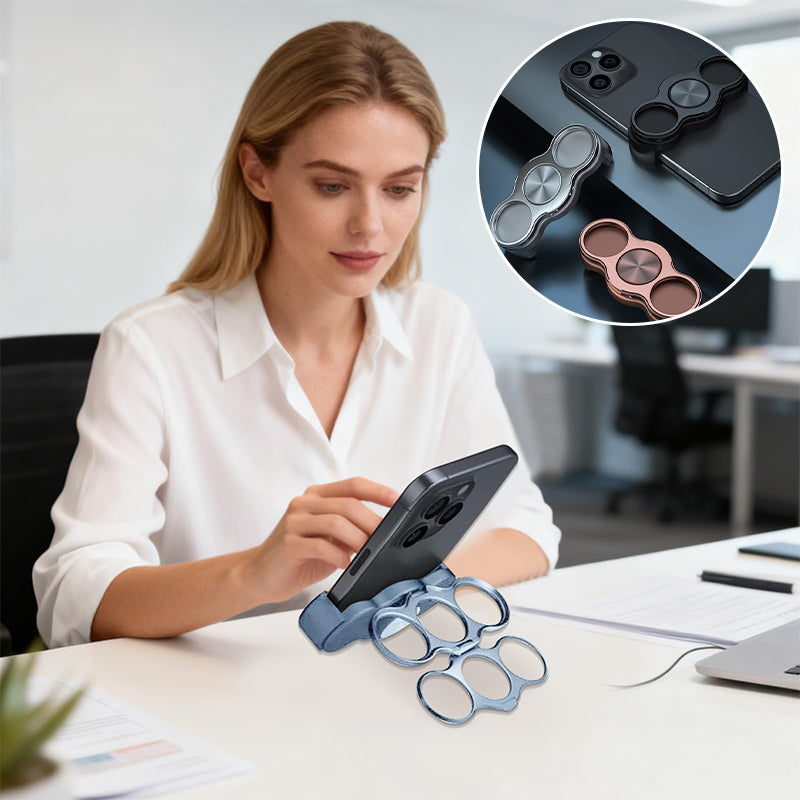 360° Rotatable Dual-Ring Three-Finger Phone Holder