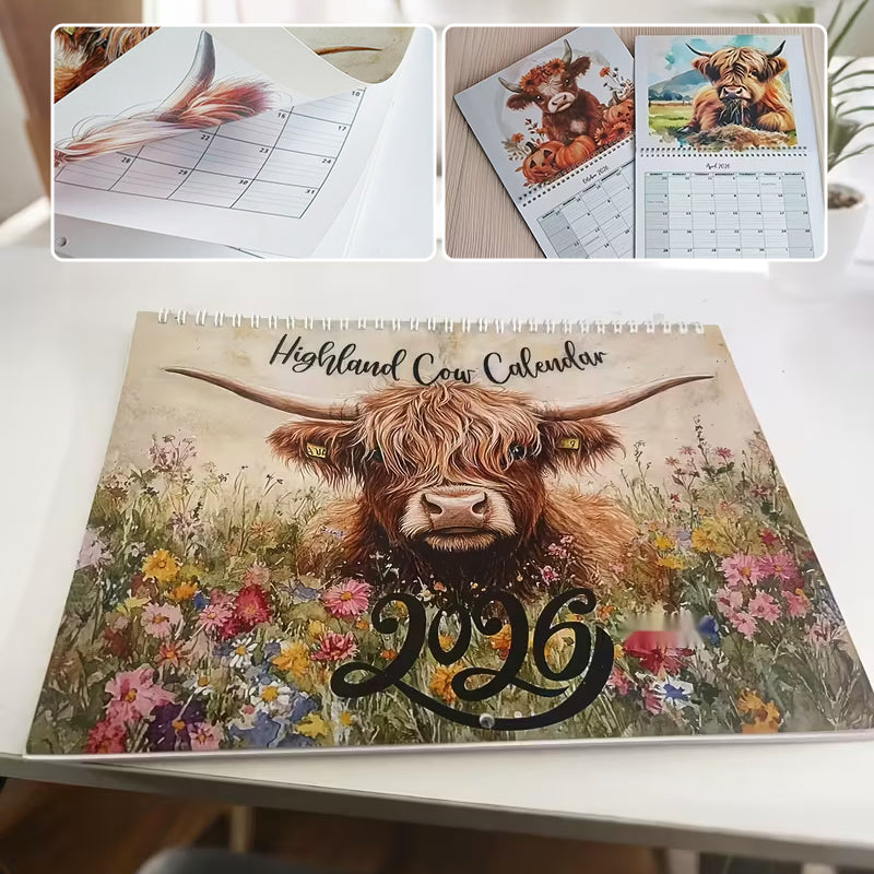 Highland Cow Calendar 2026