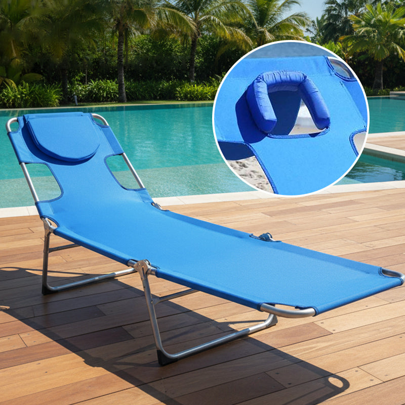 Portable Folding Beach Lounge Chair with Backpack Straps