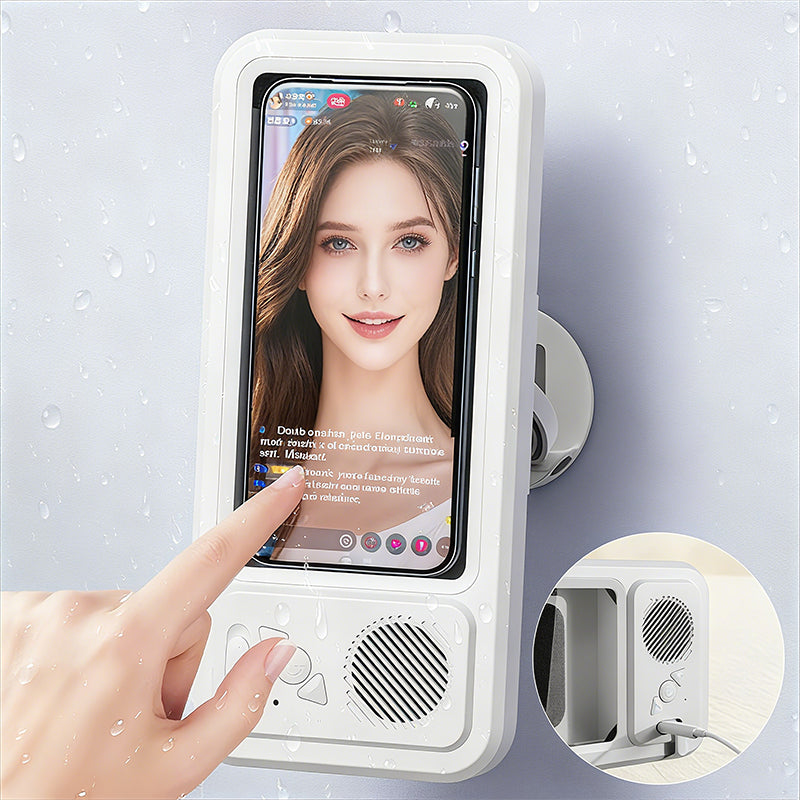 Shower Phone Holder with Bluetooth Speaker