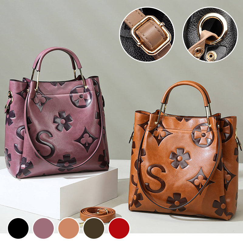 Women's Fashionable Floral Embossed Handbag