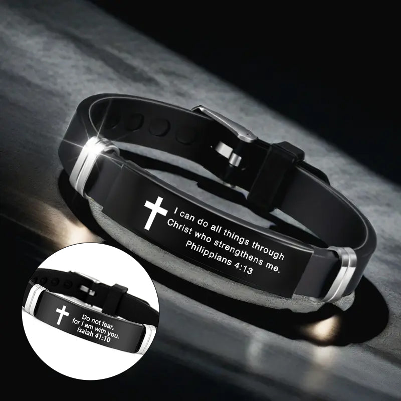 Inspirational Quote Bible Verse Cross Bracelets