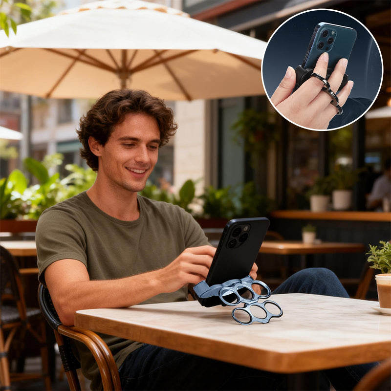 360° Rotatable Dual-Ring Three-Finger Phone Holder