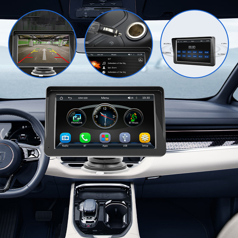 2025 Upgraded Wireless Carplay Stereo with Suction Mount