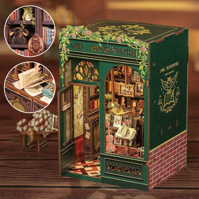 DIY Book Nook Kit - Miniature 3D Wooden Library Model