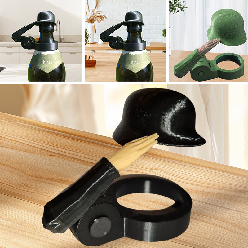 Soldier Salute Beer Bottle Helmet