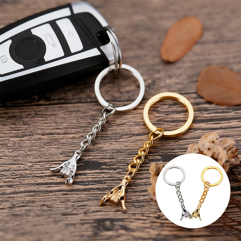 Couple Hand-Holding Creative Keychain Set