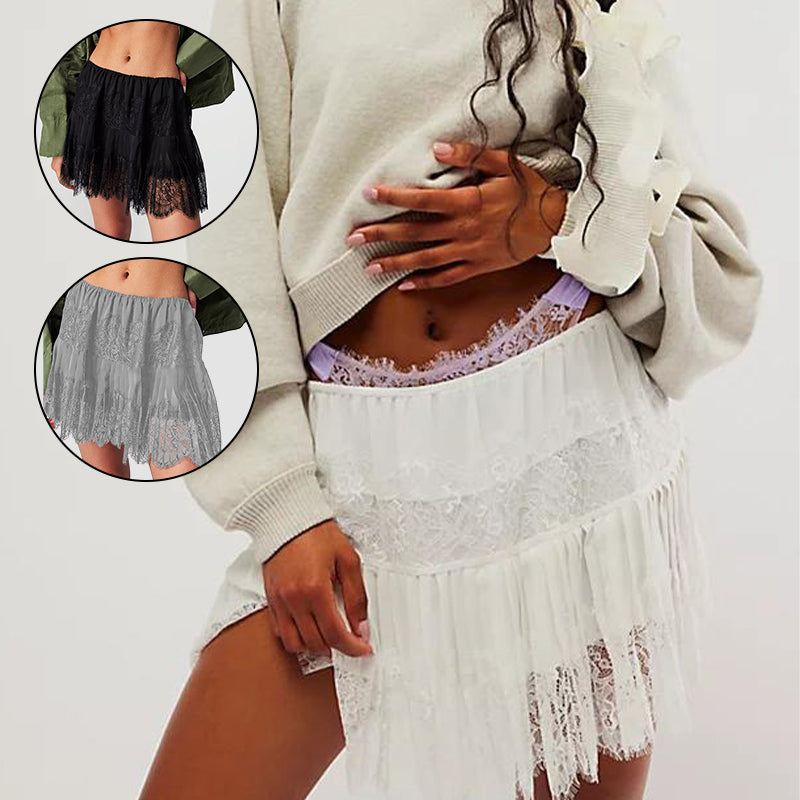 Elegant High-Waist Lace Skirt
