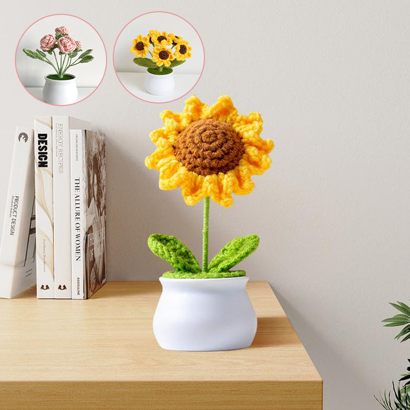 Handmade Crochet Bouquet Potted Flowers